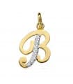 Colgante Inicial B Oro Amarillo 18 K 13 mm