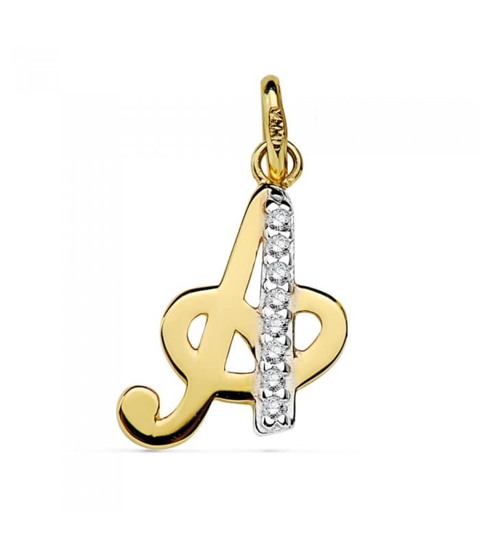 Pendentif Initiale F Or Jaune 18 K 15 mm
