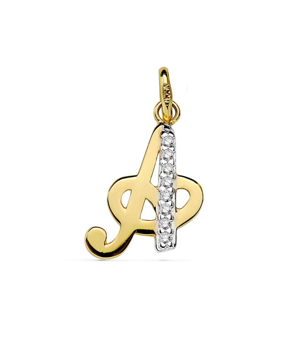 Pendentif Initiale F Or Jaune 18 K 15 mm