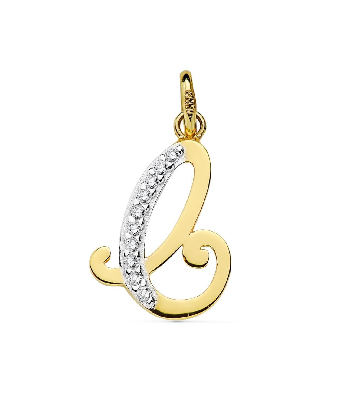 Pendentif Initiale C Or Jaune 18 K 17 mm