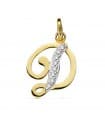 Colgante Inicial D Oro Amarillo 18 K 13 mm