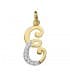 Colgante Inicial E Oro Amarillo 18 K 17 mm collar nombre mujer