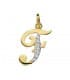 Colgante Inicial F Oro Amarillo 18 K 16 mm collar nombre mujer