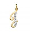 Pendentif Initiale J Or Jaune 18 K 18 mm