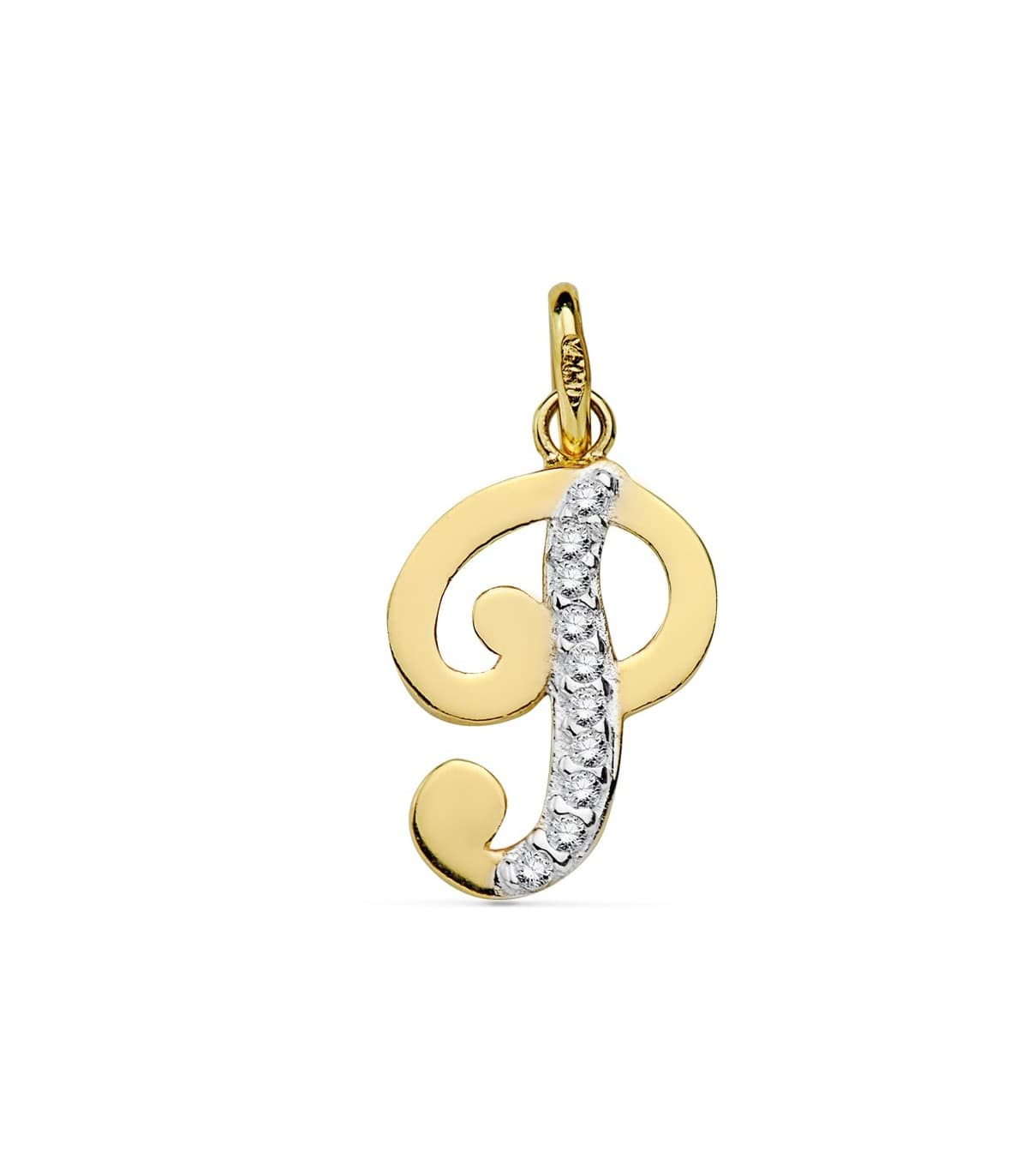 Pendentif Initiale R Or Jaune 18 K 16 mm