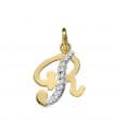 Pendentif Initiale R Or Jaune 18 K 15 mm