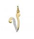 Pendentif Initiale V Or Jaune 18 K 18mm