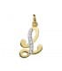 Colgante Inicial L Oro Amarillo 18 K 17 mm collar nombre mujer