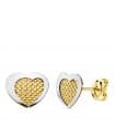 Orecchini bambina Deme Cuore oro bicolore 18 Kt 9 mm