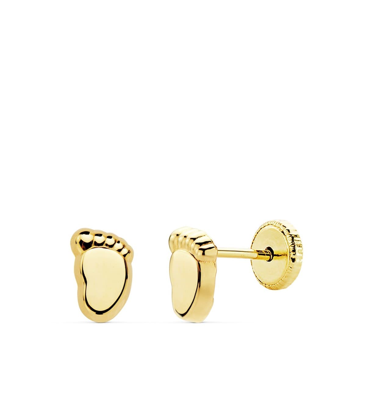 Orecchini bambina Piedini Oro giallo 18 Kt 6,5 MM
