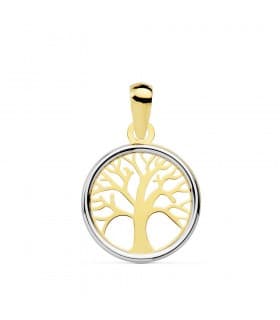 Colgante mujer árbol de la vida Oro BI 18 Kilates 12 mm gargantilla charm collar oro blanco