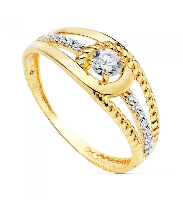 Bague pour femme Or Jaune 18K Tressé
