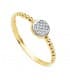 Bague Slim Boules Femme 2 Ors 18K Cercle