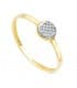 Anillo moderno Slim Mujer Oro Bicolor 18K Chatón sortija bonita