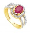 Bague Femme 2 Ors 18K Ginny Pierre Rubis