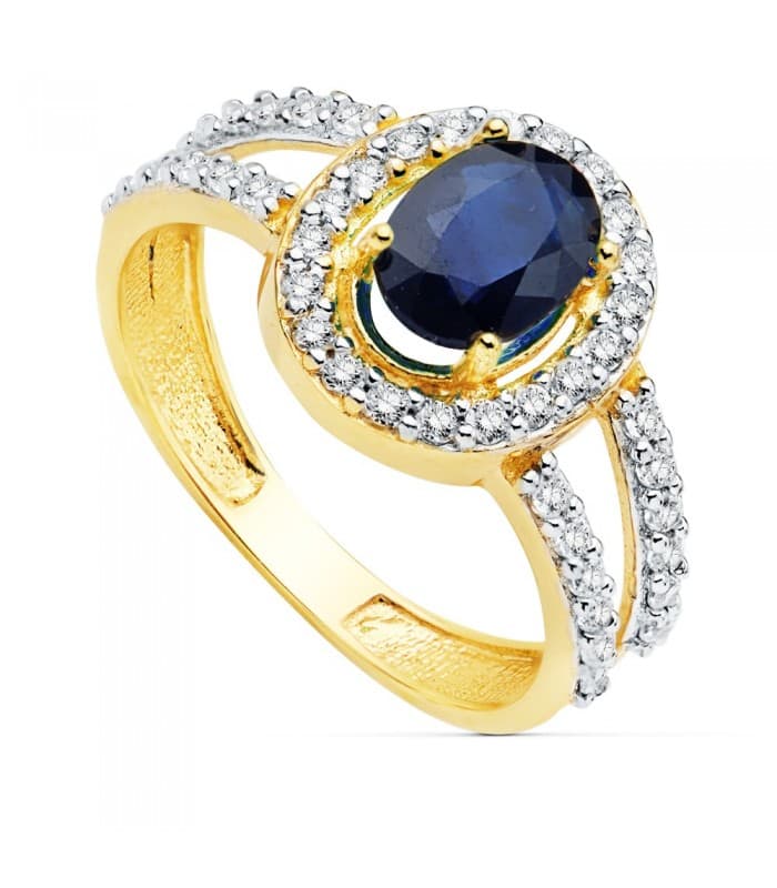 Bague Femme 2 Ors 18K Ginny Pierre Saphir