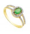 Smaragd Ring Gelb-/Weissgold 18K 19328-es