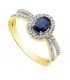 Sortija Mujer Oro Bicolor 18K Granela Piedras preciosas Zafiro  azul anillo invitada de boda elegante novia