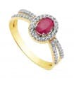 Bague Femme 2 Ors 18K Gianella Pierre Rubis