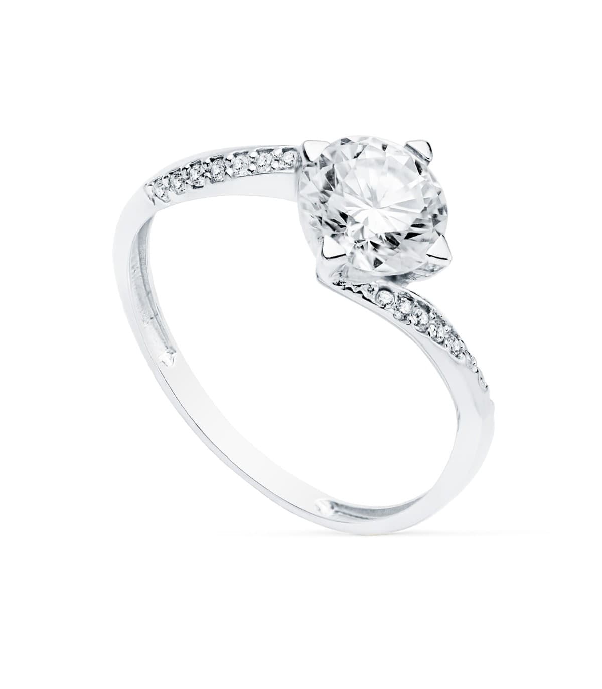 Solitaire Femme Or Blanc 18K Berna