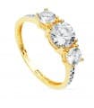Solitär Ring Gelbgold 18K & Zirkonia 19501-oa
