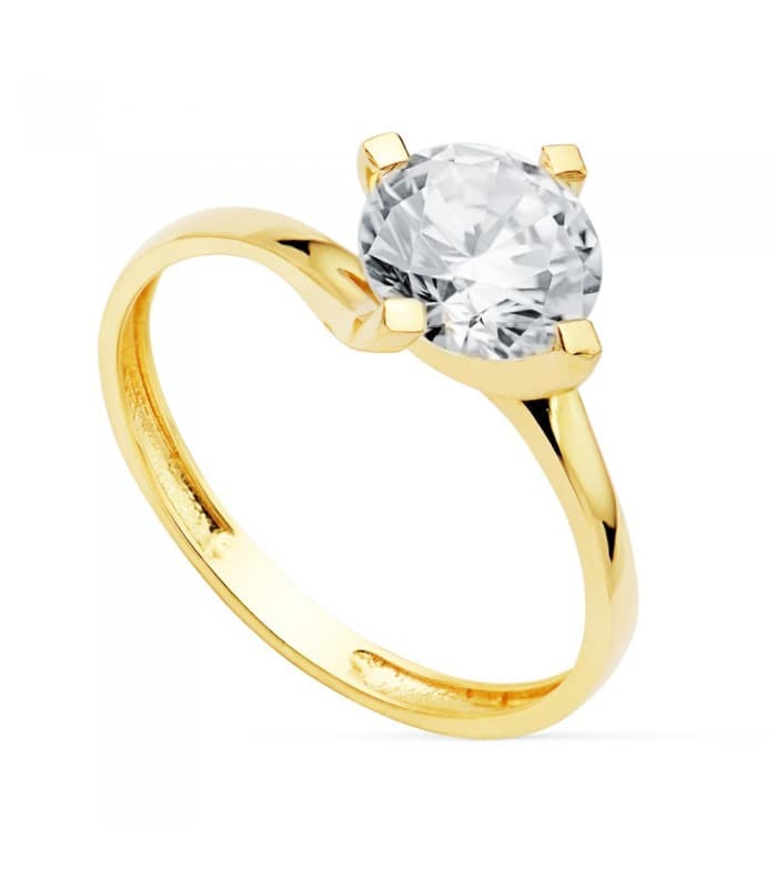 Solitaire Femme Or Jaune 18K Bremen