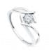 Verlobungsring Weißgold 750 Solitär-Ring  mit Zirkonia 19495-ob, für Damen