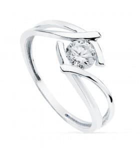 Solitario Mujer Oro Blanco 18K Zurich anillo de compromiso boda novia elegante