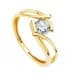 Verlobungsring Weißgold 750 Solitär-Ring  mit Zirkonia Zurich, für Damen