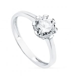 Solitario Mujer Oro Blanco 18K Lausana