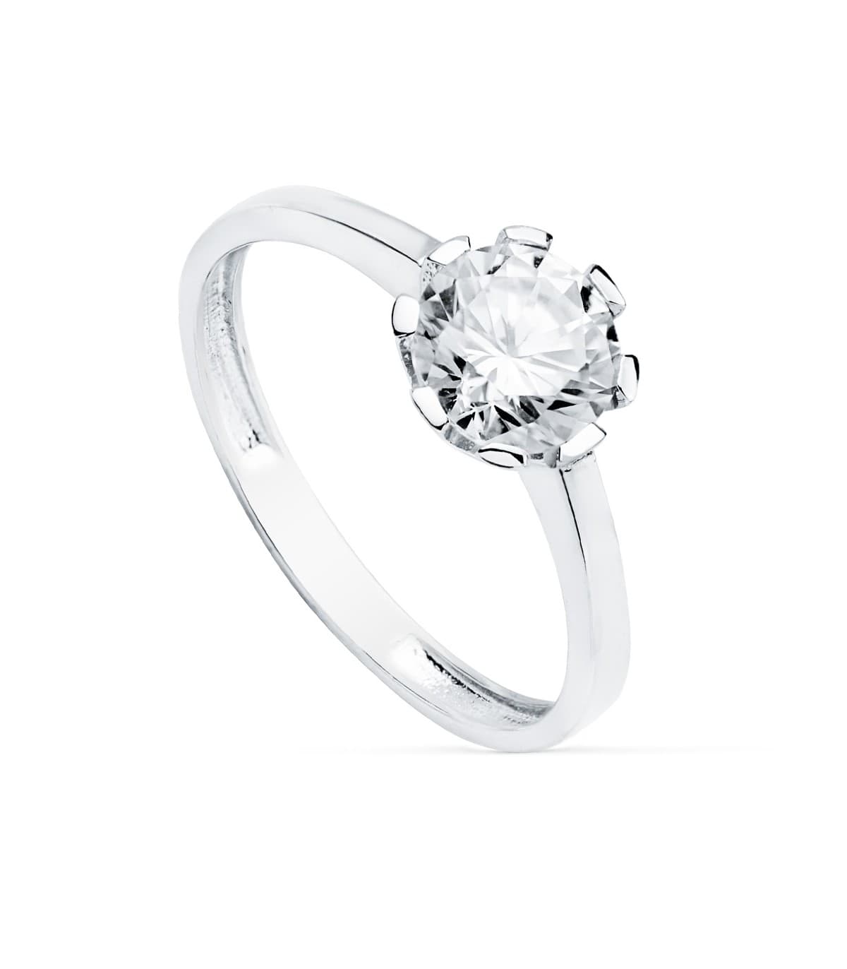 Solitaire Femme Or Blanc 18K Lausanne