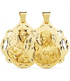 V. Carmen/Corazón de Jesús  pandereta 18 Ktes 42 mm