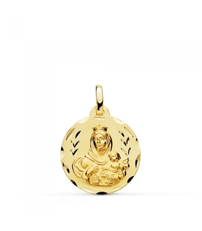 Medalla Virgen Carmen tallada 18mm