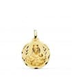 Medaglia Madonna del Carmine oro 18kt 18mm intagliata