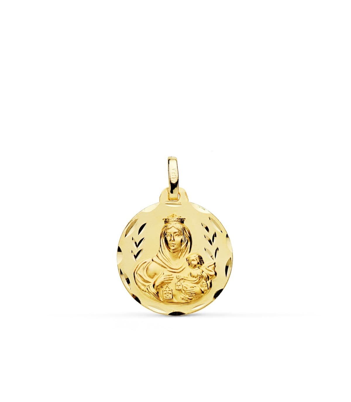Medalla Virgen Carmen tallada 18mm