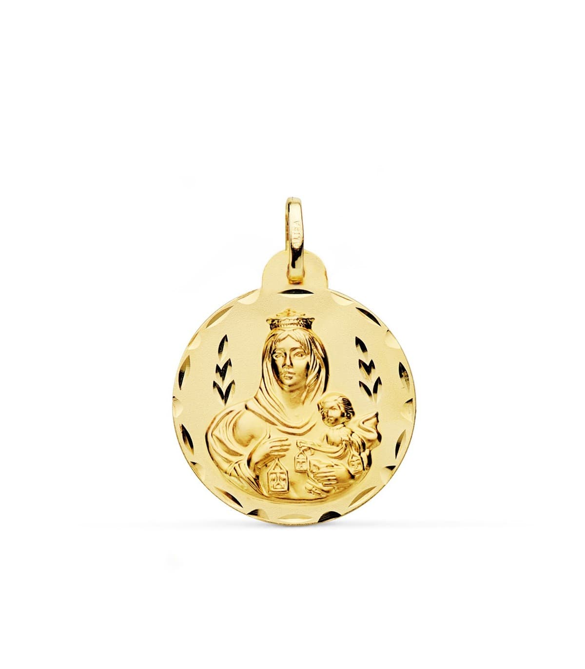 Medalla Virgen Carmen tallada 24mm
