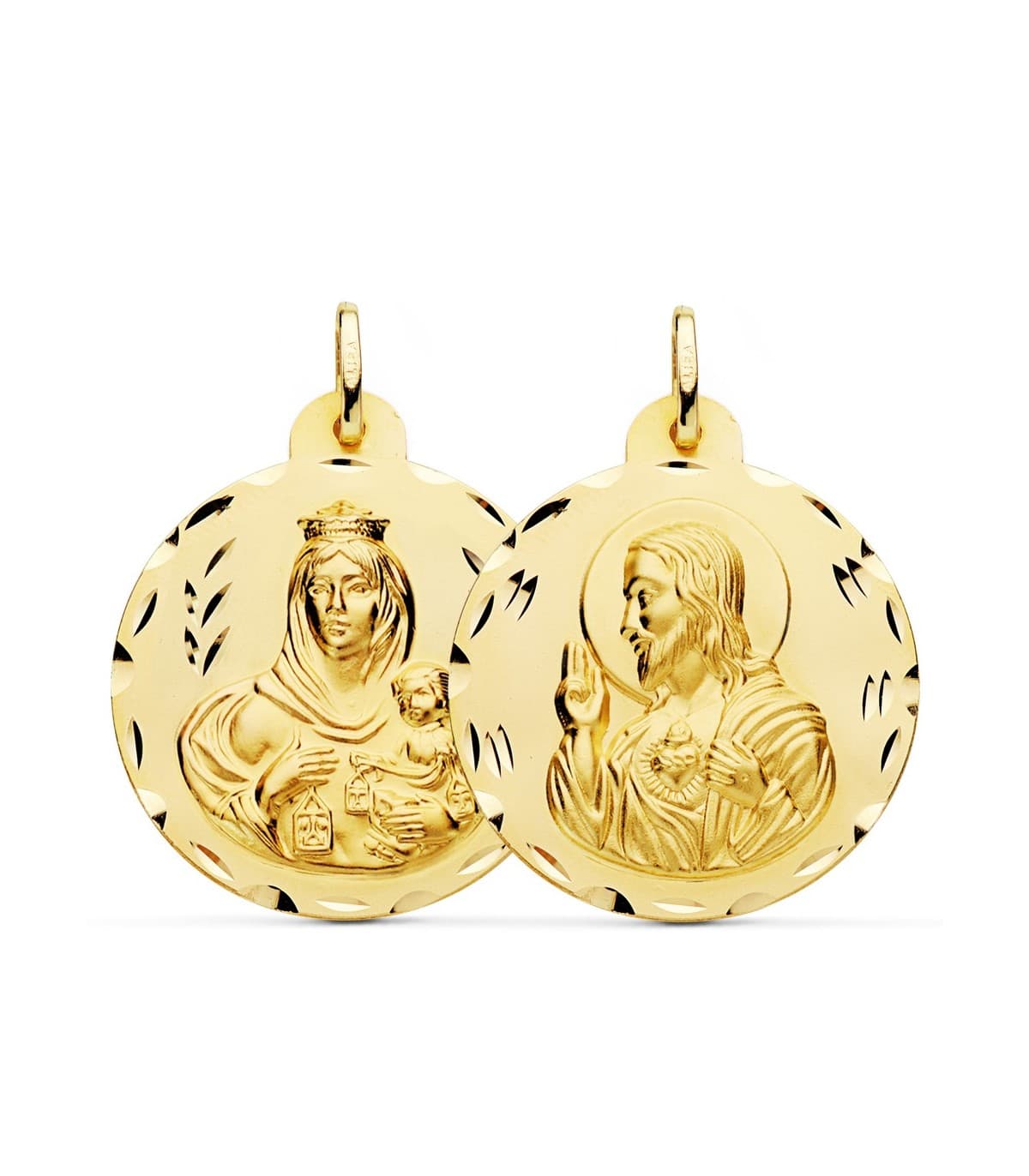 Scapolare del Carmelo Oro 18Kt 30 mm lavorato