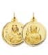 Escapulario Virgen Carmen y Corazón Jesús Medalla Oro 18k hélice 28 mm