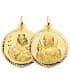 Scapulaire Vierge du Carmel et Sacré Coeur Or 18K Facetté 30mm