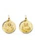 Scapulaire Vierge du Mont Carmel et Sacré Coeur Or 18 K 18mm Ajourée
