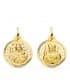 Scapulaire Vierge du Mont Carmel et Sacré Coeur Or 18 K 20mm Ajourée