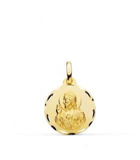 Runder Anhänger Jesus Gold 18 Karat P5001-316