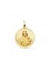 Medaglia Madonna del Carmine 18kt 18mm, satinata con bordo lucido | Gioielli religiosi