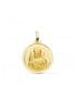 Medaglia religiosa del Sacro Cuore di Gesù in oro giallo 18 carati, 18 mm, con bordo lucido