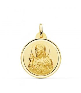 Médaille Sacré-Coeur de Jésus 18 Carats 24 mm