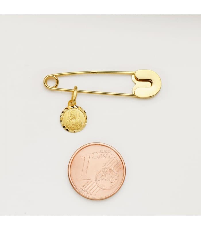 Escapulario Corazón Jésus-V.Carmen mini oro 18ktes