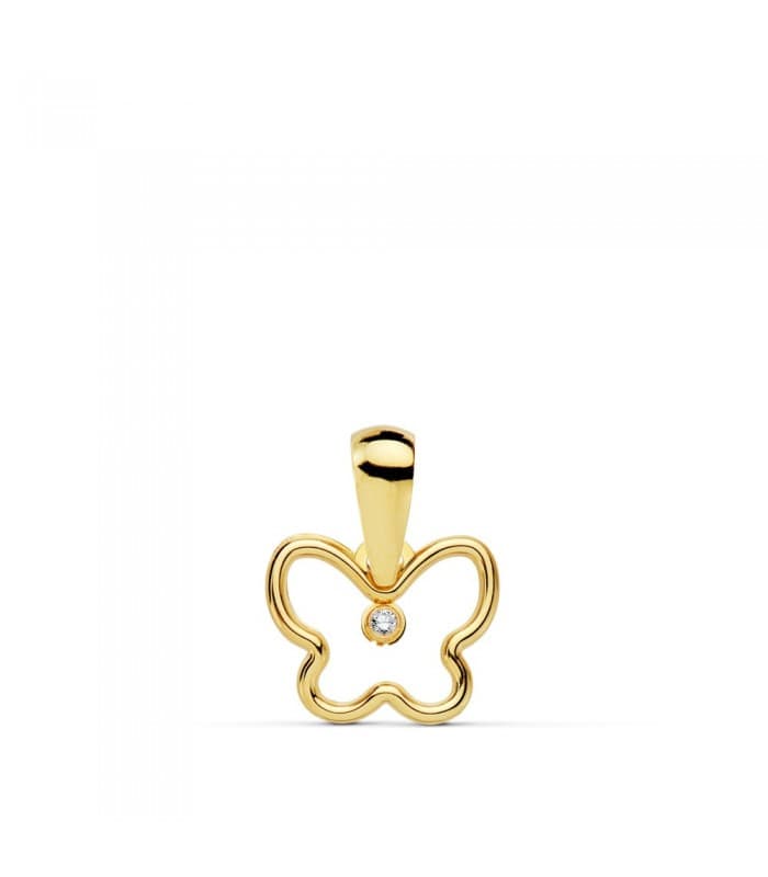 Pendentif pour Femme Slim Butterfly Or 18K 9 mm