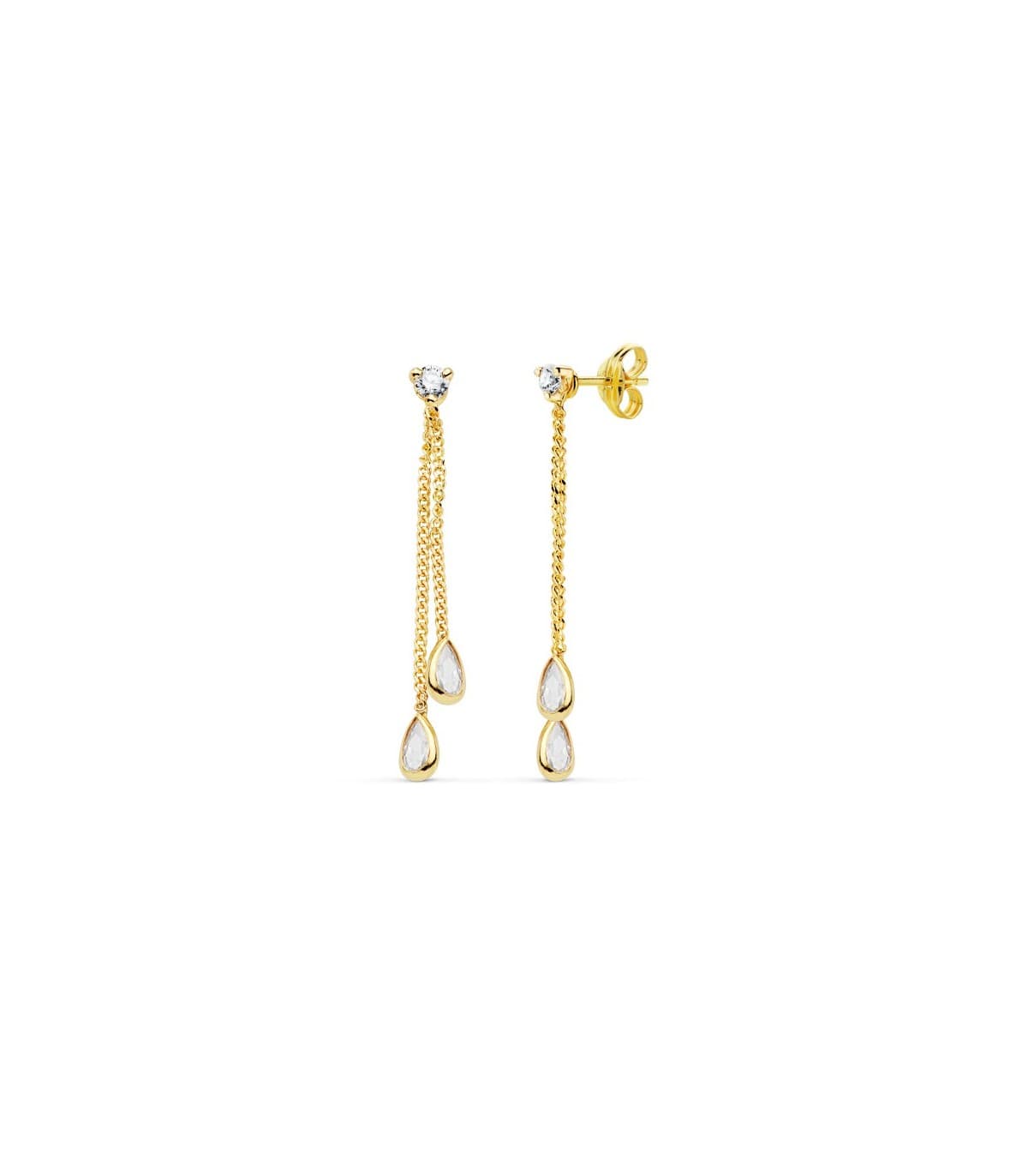 Boucles d'oreilles Pendantes pour Femme Drops Or Jaune 18K