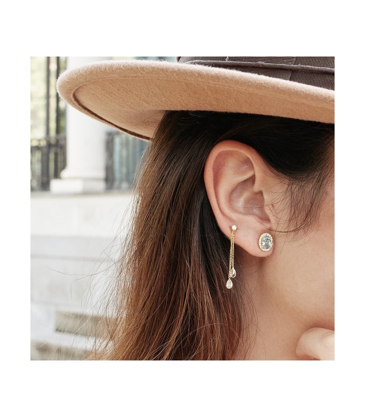 Boucles d'oreilles pendantes en or pour femmes