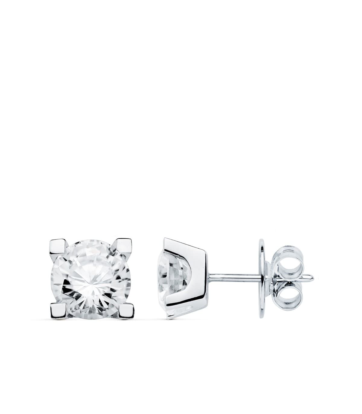Pendientes de mujer Victoria Oro Blanco 18 Kts Circonita en Garras pendientes boda novia